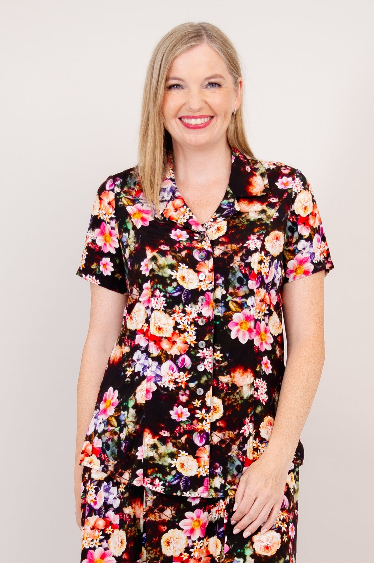 Samantha S/S Top, Risolo, Woven Bamboo - Final Sale