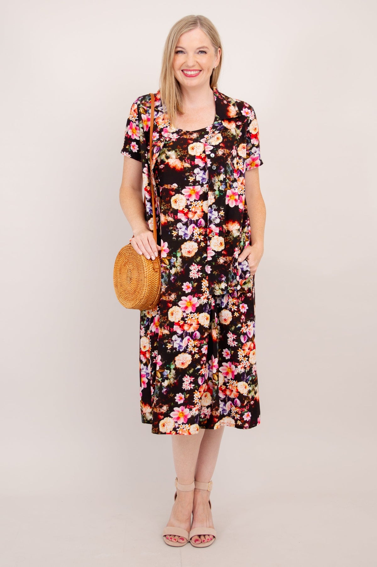 Samantha S/S Top, Risolo, Woven Bamboo - Final Sale