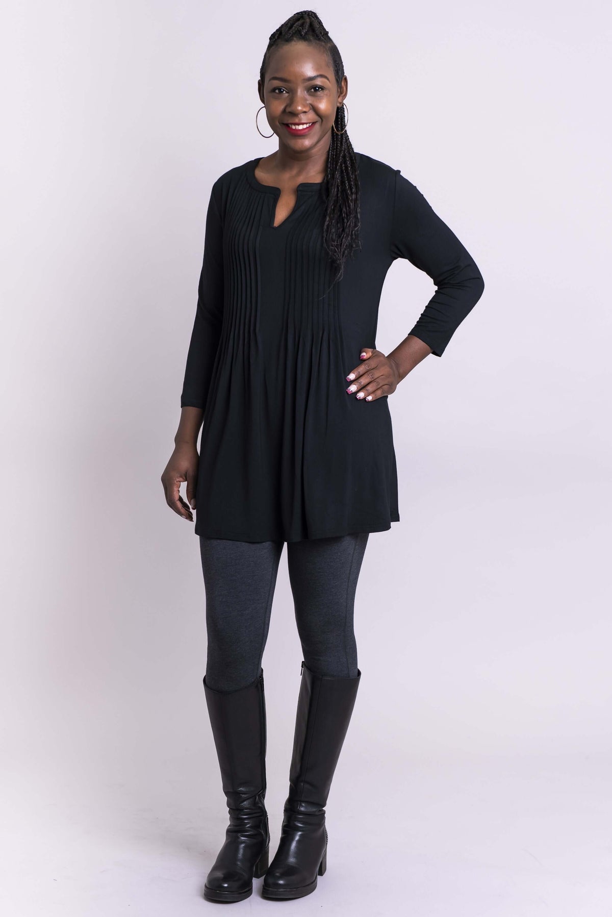 Sandy Tunic, Black, Bamboo - Blue Sky Clothing Co