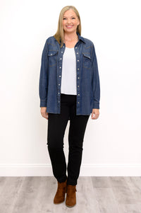 Sara Jane Blouse, Dark Denim