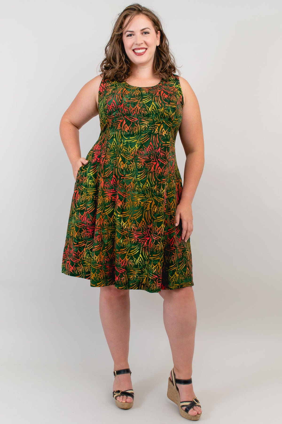 Sara Dress, Green Havana- Final Sale