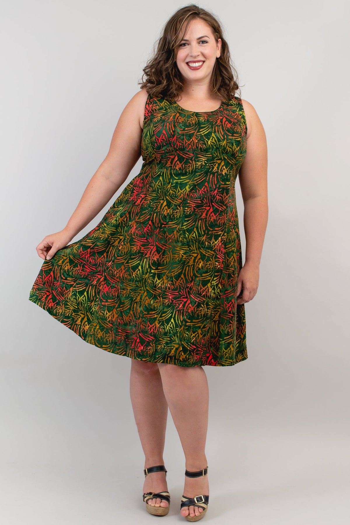 Sara Dress, Green Havana- Final Sale