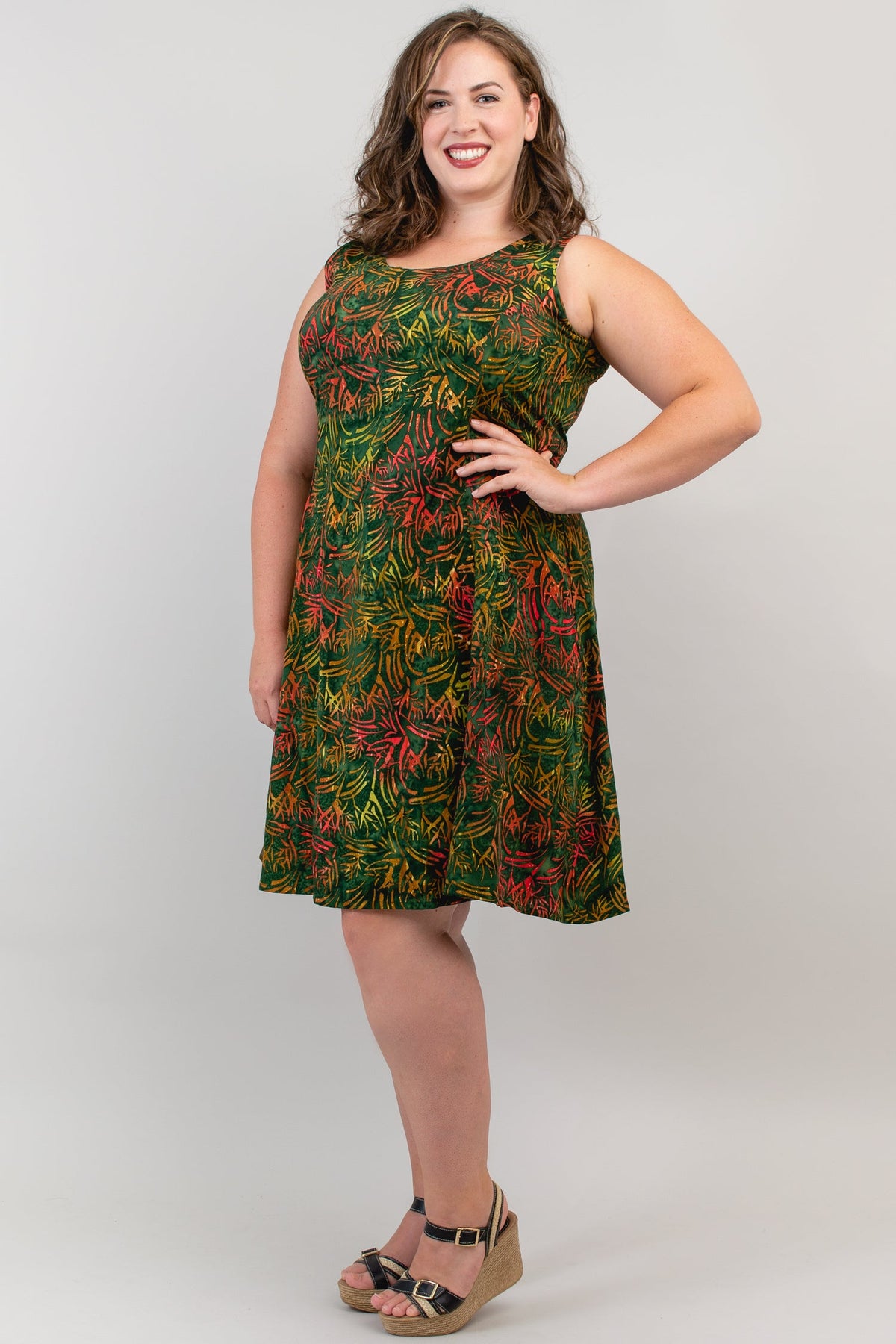 Sara Dress, Green Havana- Final Sale