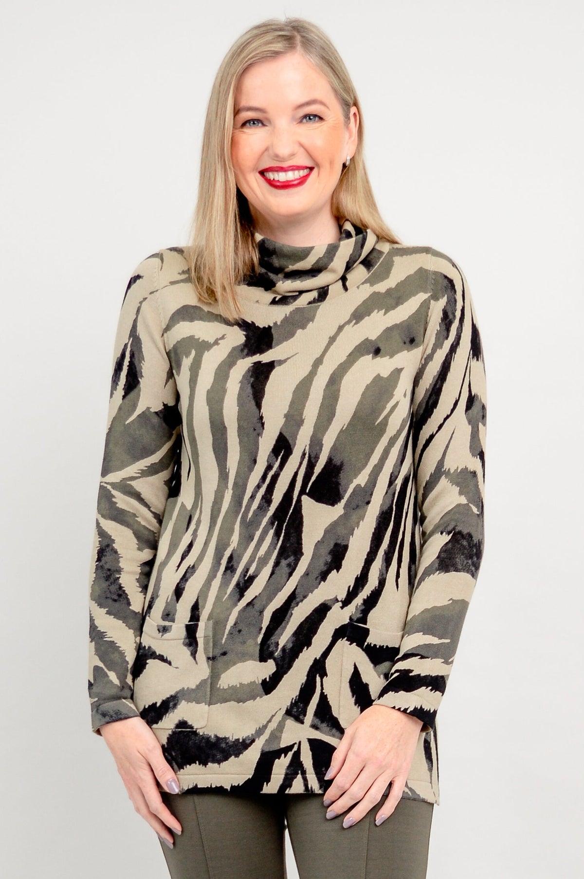 Scooby Sweater, Khaki Jungle, Bamboo Cotton- Final Sale