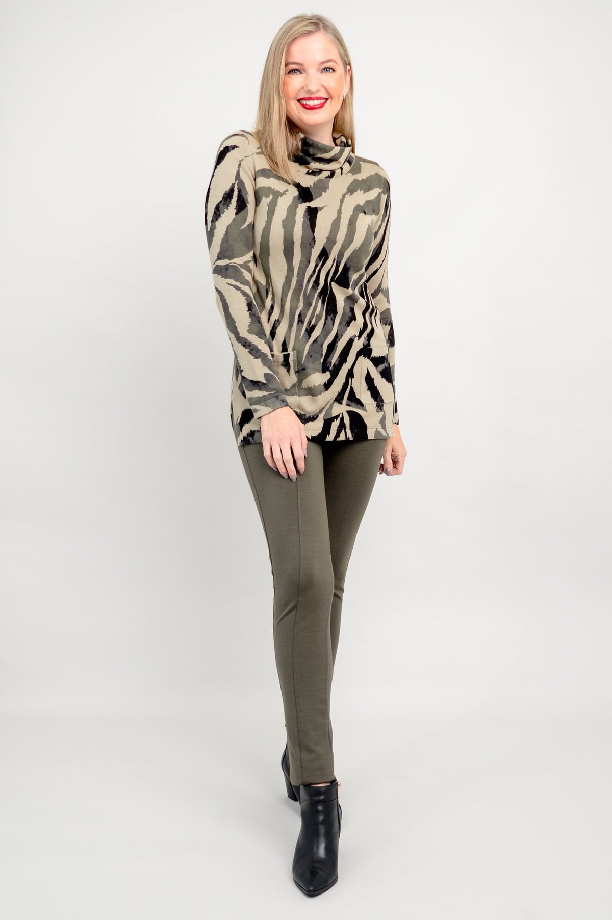 Scooby Sweater, Khaki Jungle, Bamboo Cotton- Final Sale