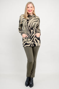 Scooby Sweater, Khaki Jungle, Bamboo Cotton- Final Sale