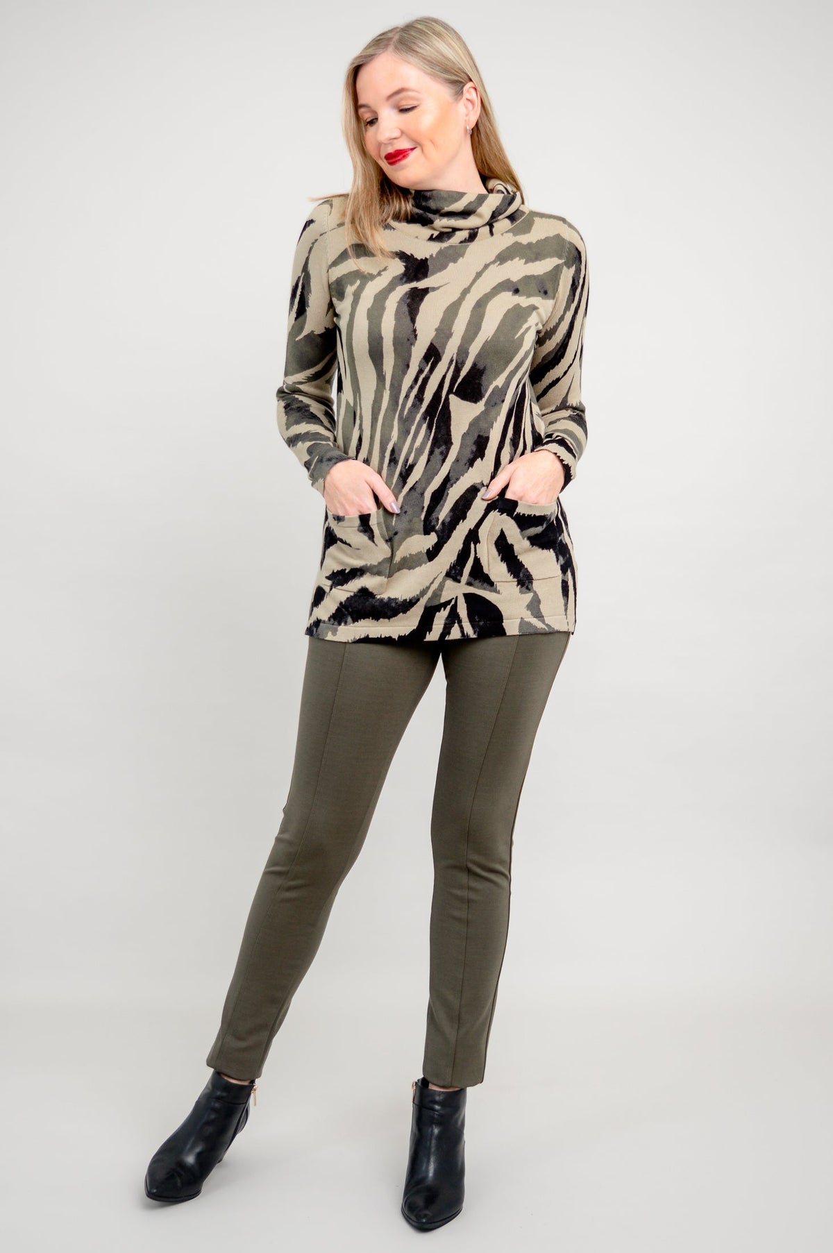 Scooby Sweater, Khaki Jungle, Bamboo Cotton- Final Sale