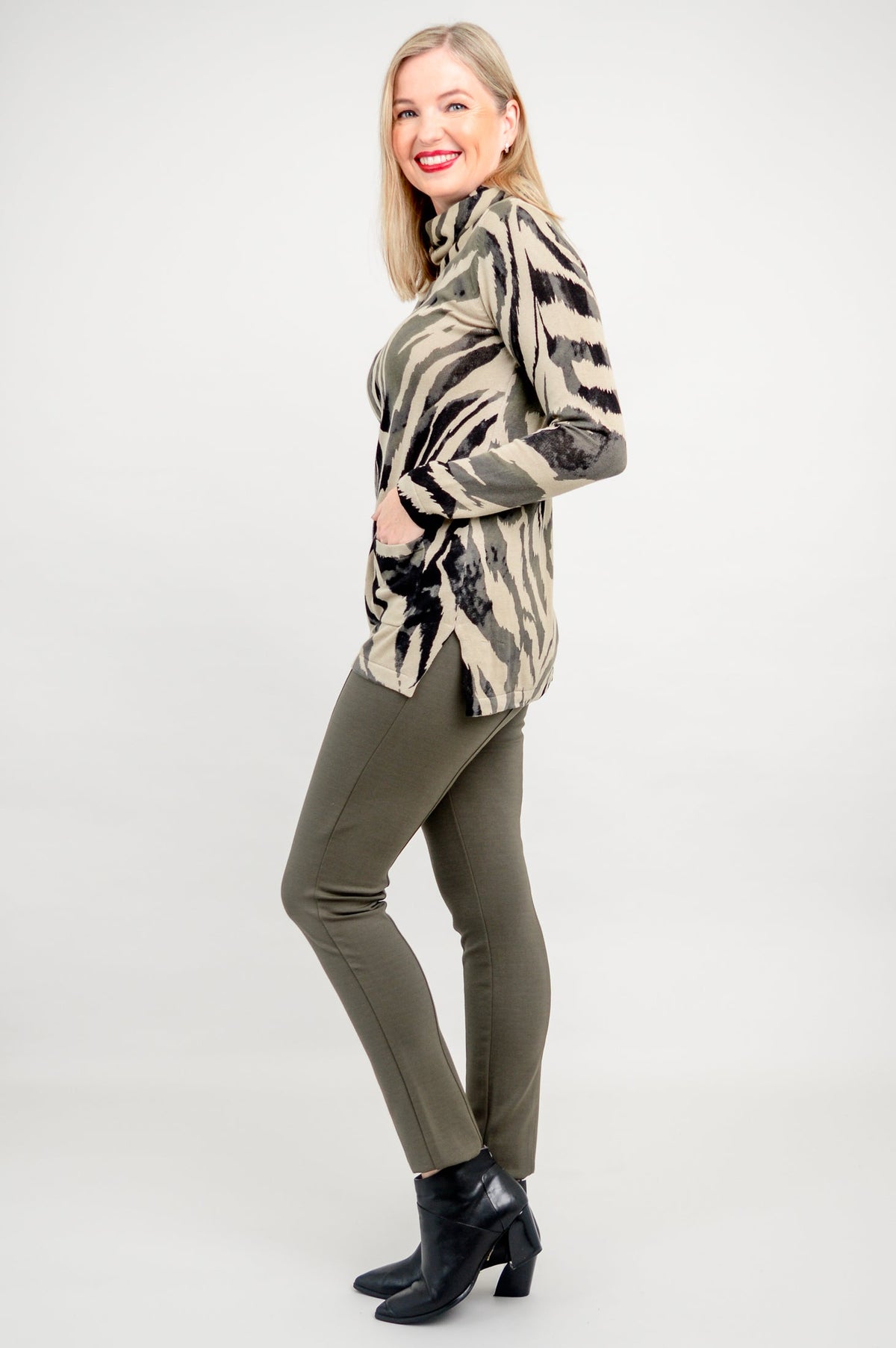 Scooby Sweater, Khaki Jungle, Bamboo Cotton- Final Sale