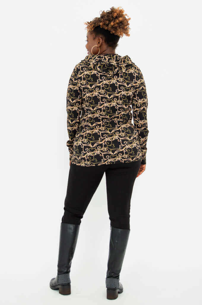 Woman displaying back view of Seymour Hooded Jacket