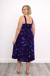 Shauna Dress, Purple Dragonfly
