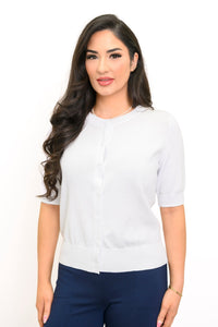 Shen Cardigan, White, Cotton