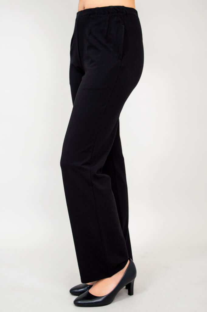 Other side profile of black Susan Pant highlighting sleek trouser leg