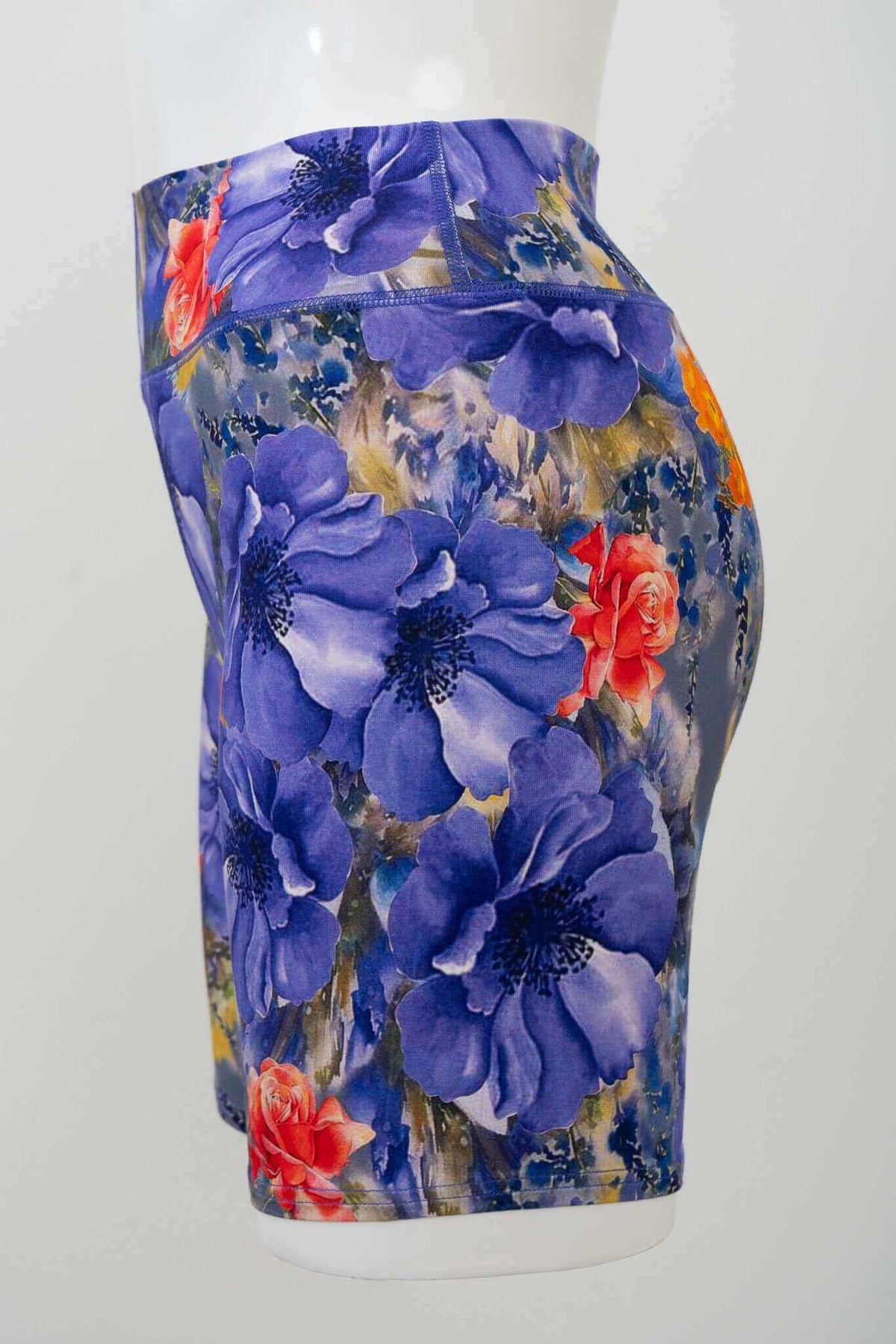 Side view of Hallie Bamboo Shorts showcasing colorful floral design
