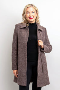 Sidney Coat, Mocha, Boiled Wool - Final Sale