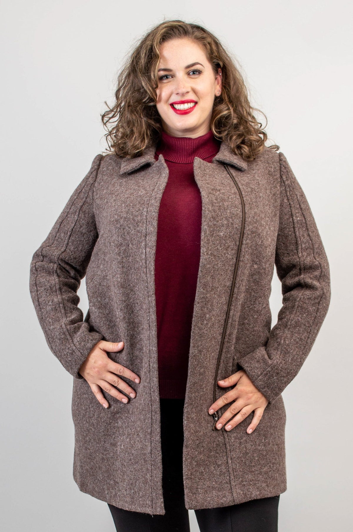 Sidney Coat, Mocha, Boiled Wool - Final Sale