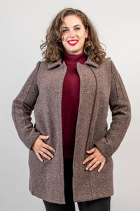 Sidney Coat, Mocha, Boiled Wool - Final Sale