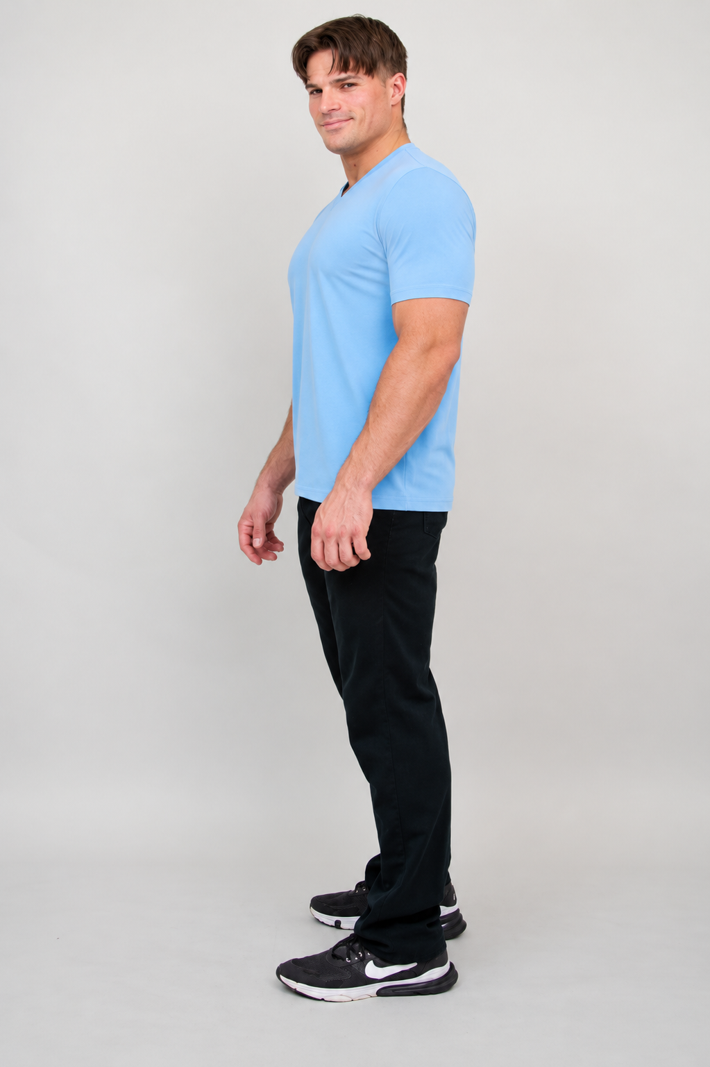 Adam Short Sleeve Shirt, Baby Blue, Bamboo