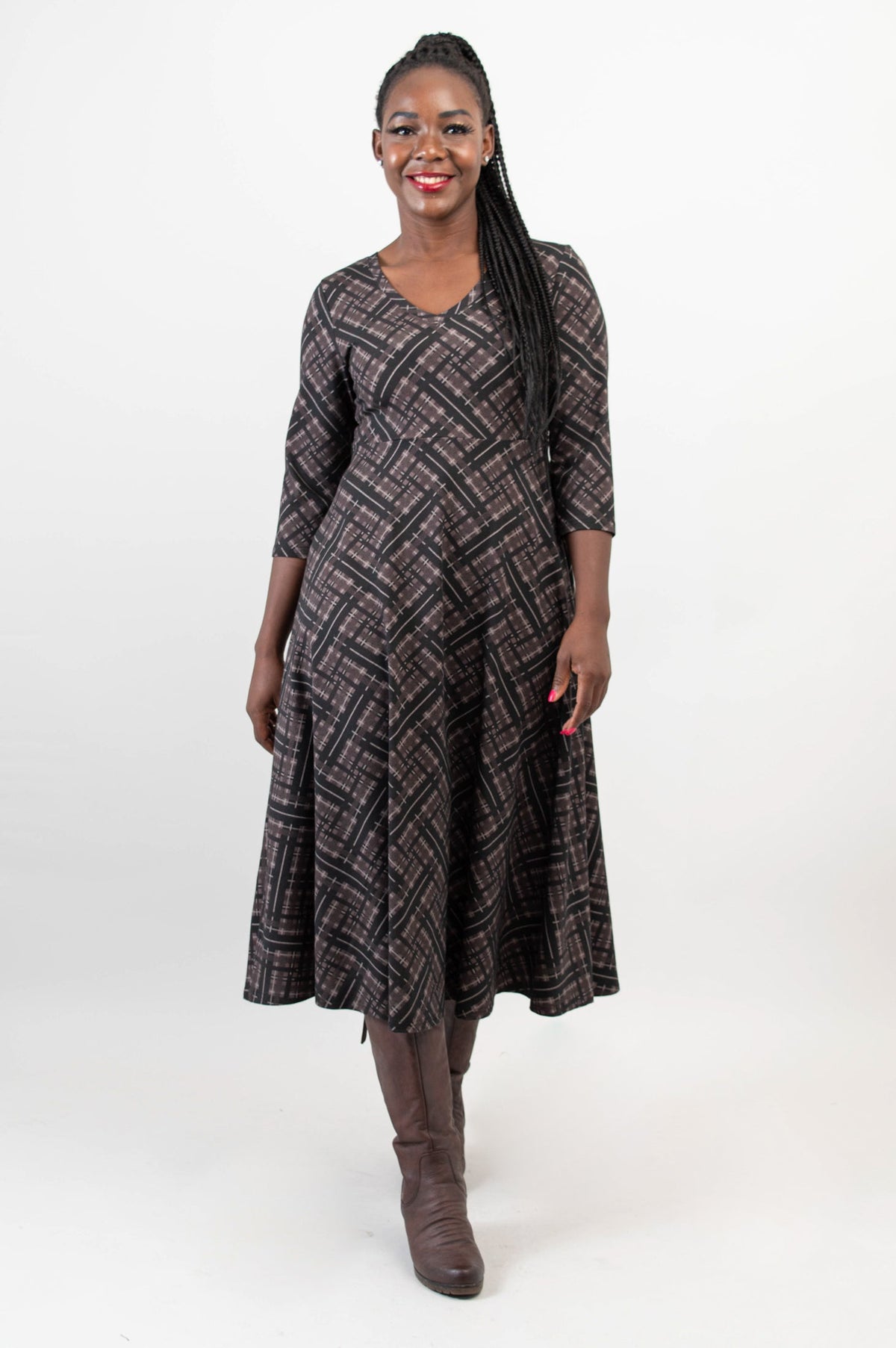 Soul Dress, Rich Plaid, Bamboo - Final Sale