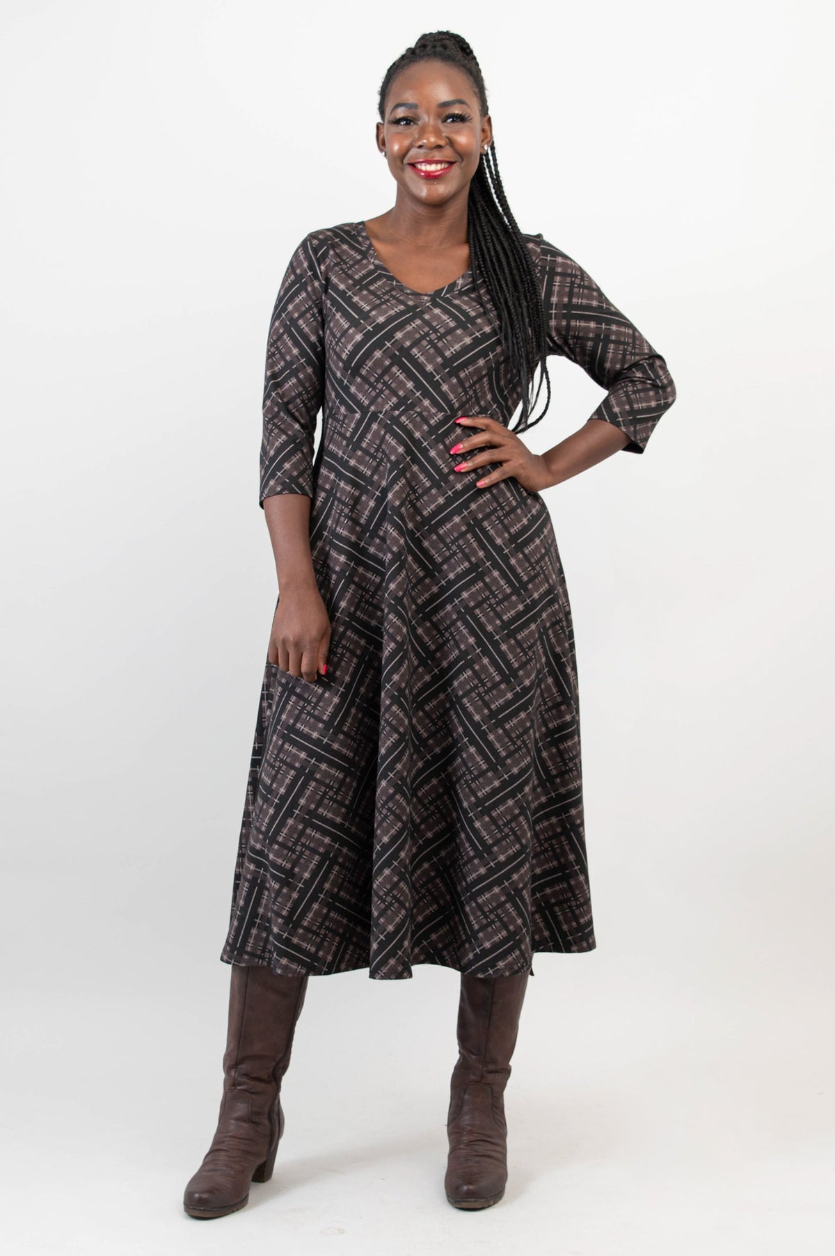 Soul Dress, Rich Plaid, Bamboo - Final Sale