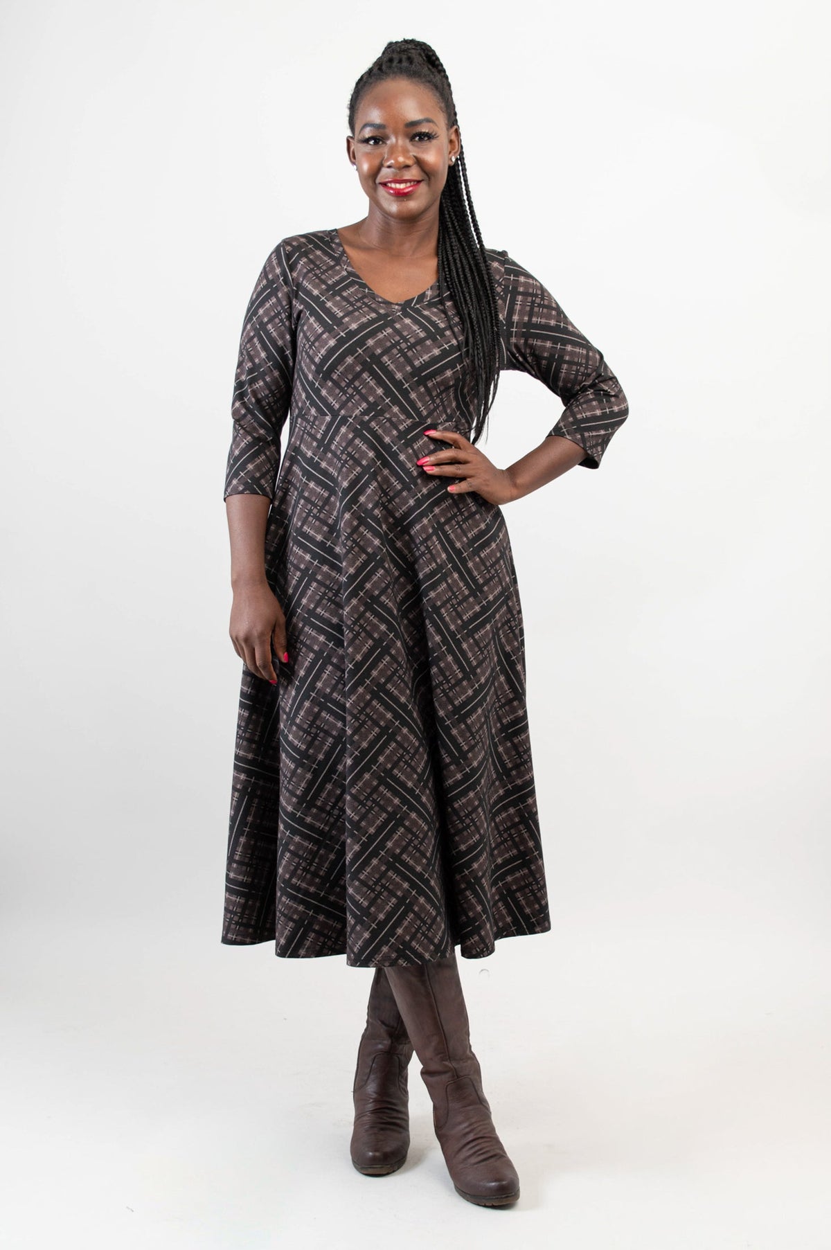 Soul Dress, Rich Plaid, Bamboo - Final Sale