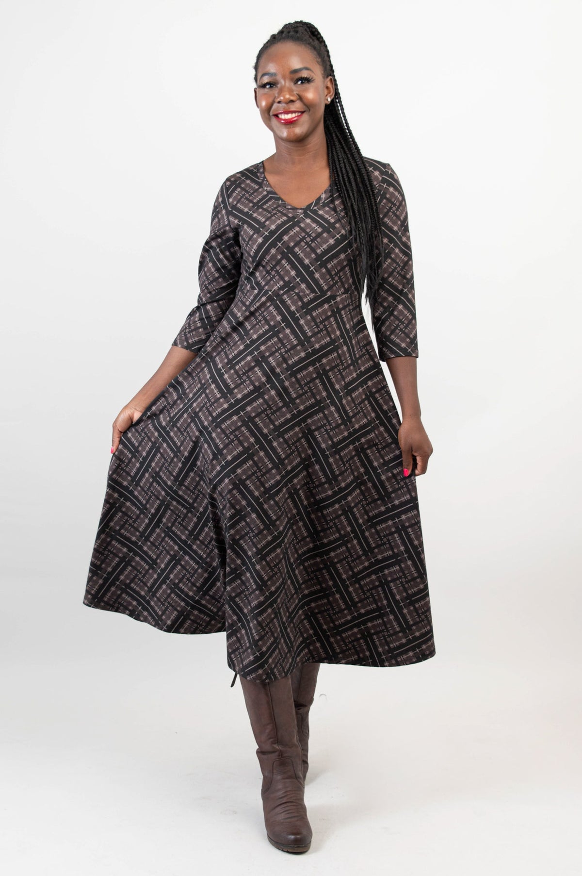 Soul Dress, Rich Plaid, Bamboo - Final Sale