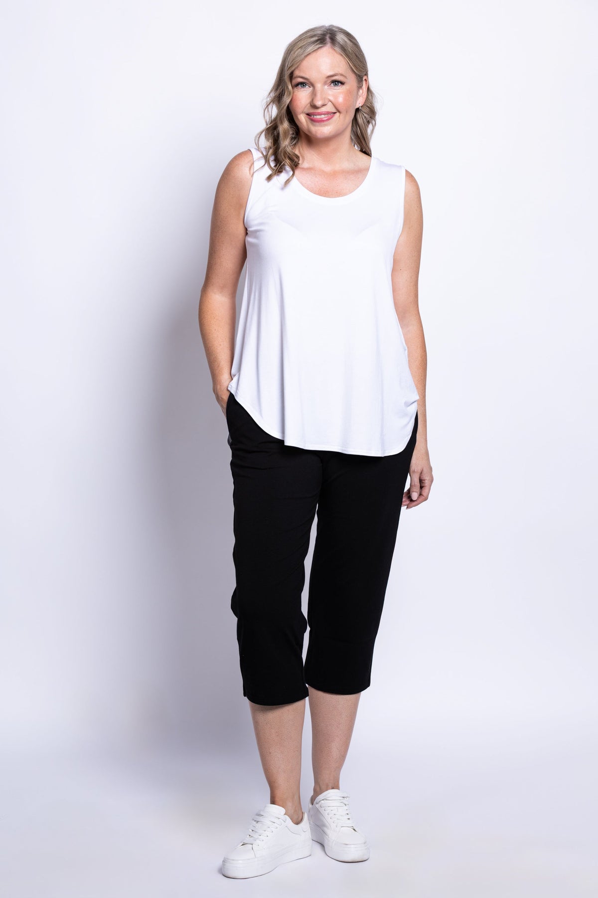 Jazz Tank, White, Bamboo