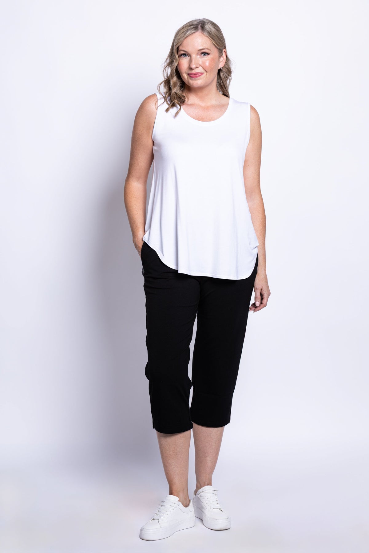 Jazz Tank, White, Bamboo