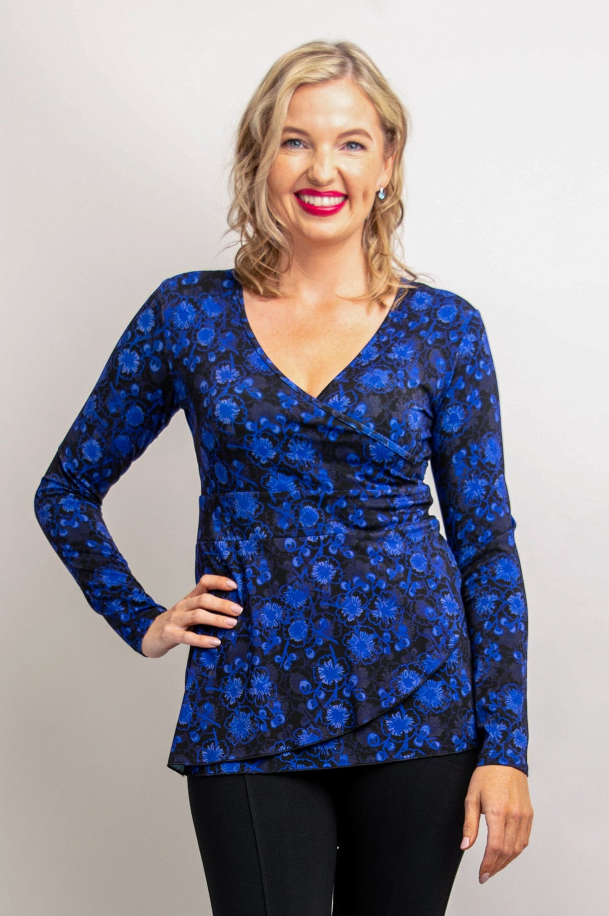 Suzanne L/S Top, Snow Flower, Bamboo - Final Sale