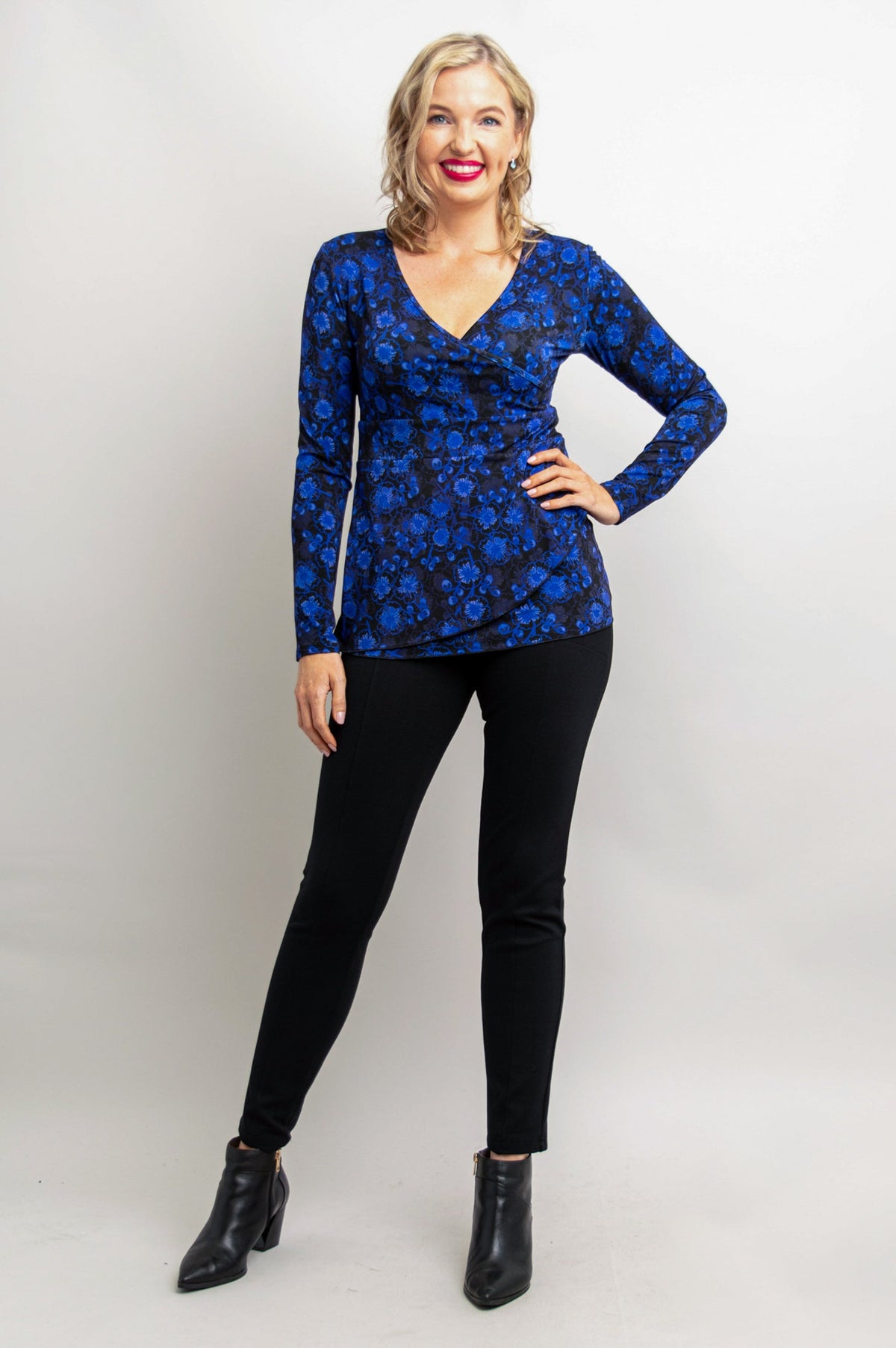 Suzanne L/S Top, Snow Flower, Bamboo - Final Sale