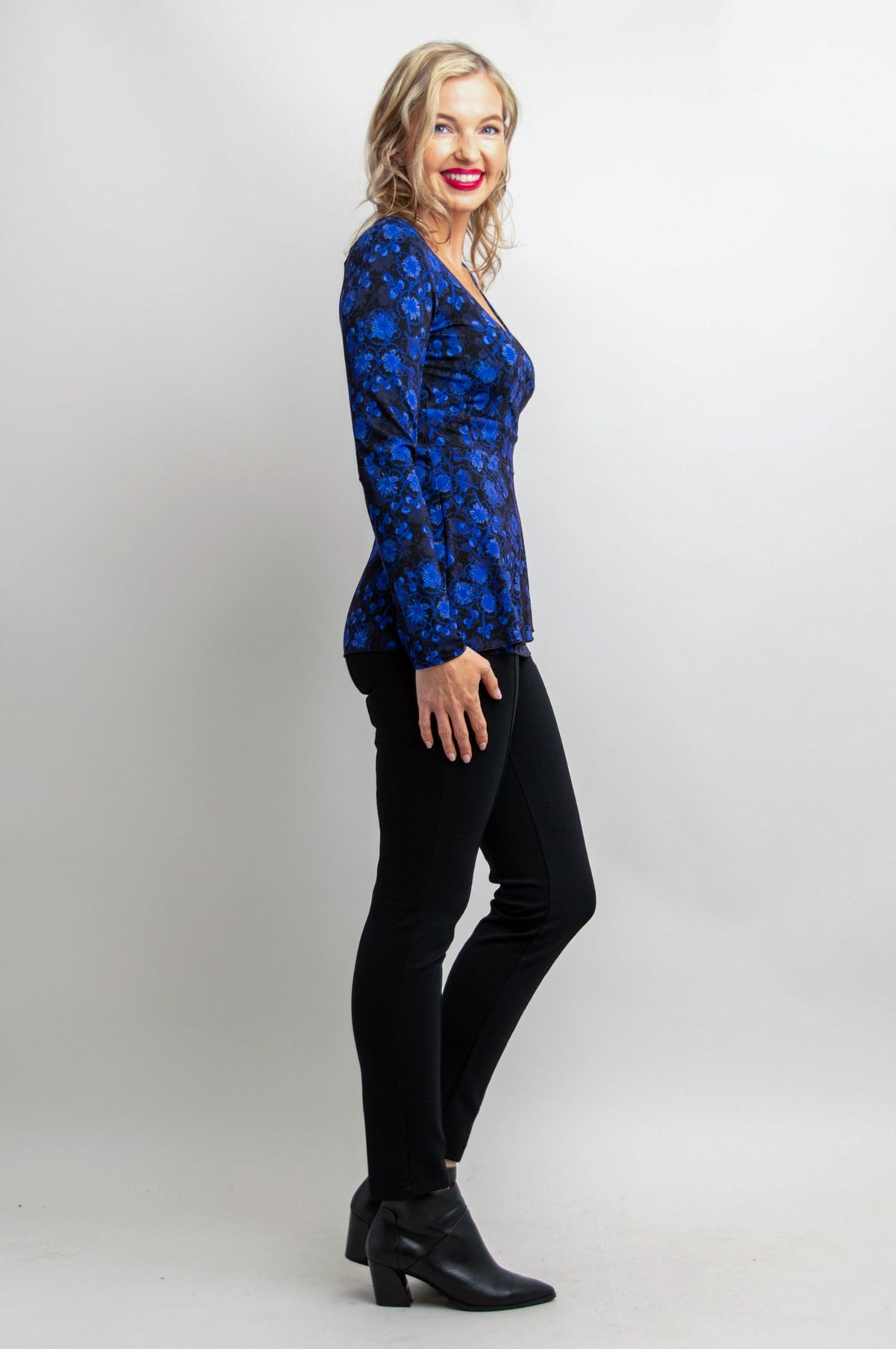 Suzanne L/S Top, Snow Flower, Bamboo - Final Sale