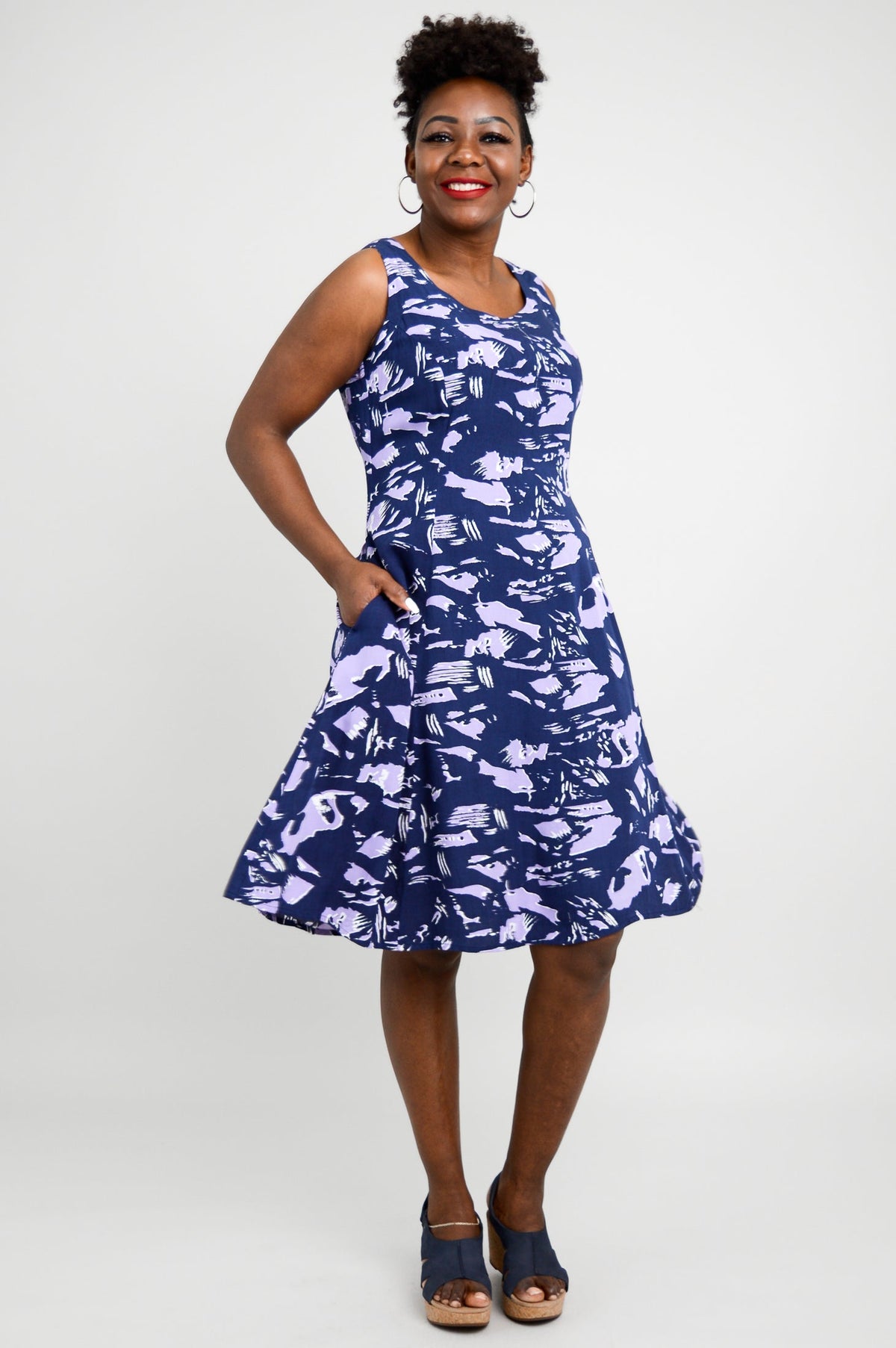 Sweet Sara Midi Dress, Purple Peace - Final Sale