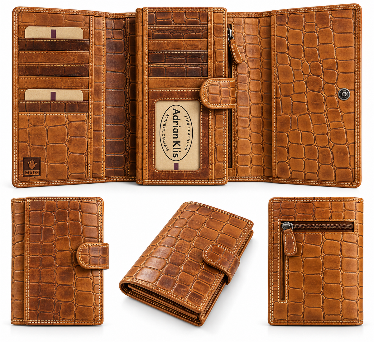 Adrian Klis 105, Ladies Wallet - Tan Print