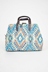 Tapestry Bag, Teal Ikat
