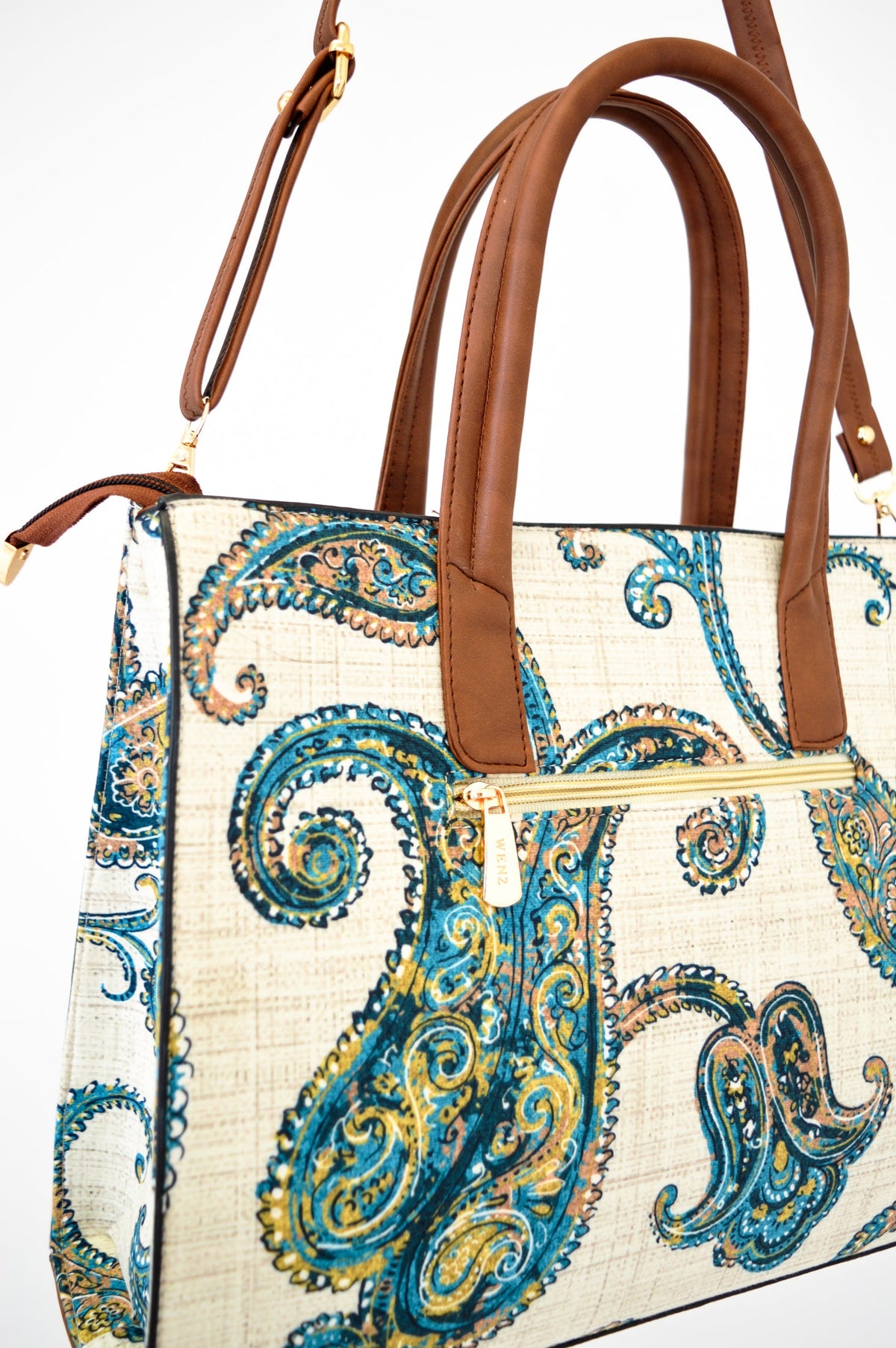 Tapestry Bag, Teal Paisley