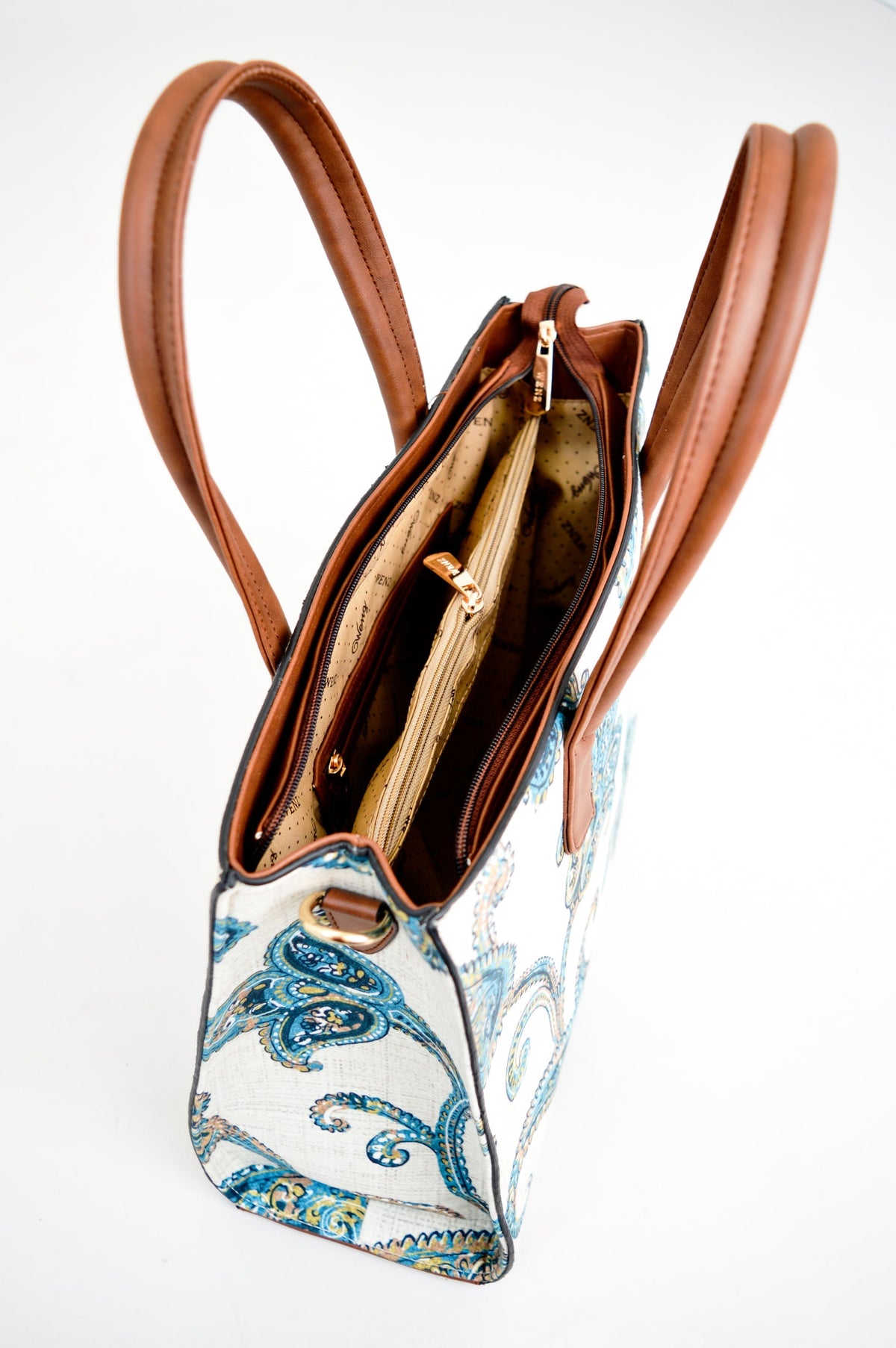 Tapestry Bag, Teal Paisley