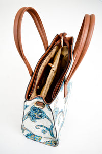 Tapestry Bag, Teal Paisley