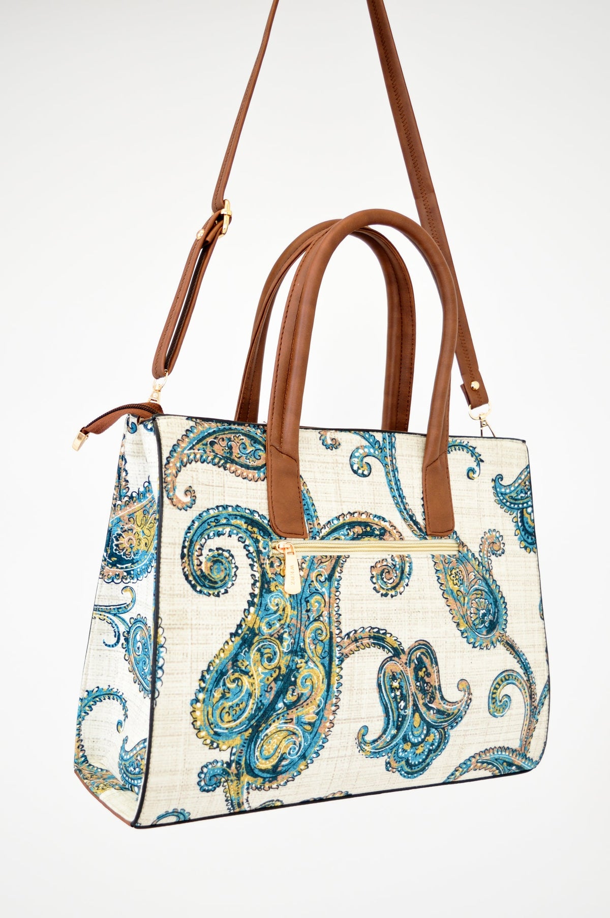 Tapestry Bag, Teal Paisley