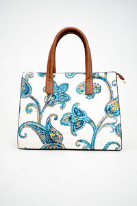 Tapestry Bag, Teal Paisley
