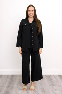 Temple Blouse, Black, Cotton Gauze