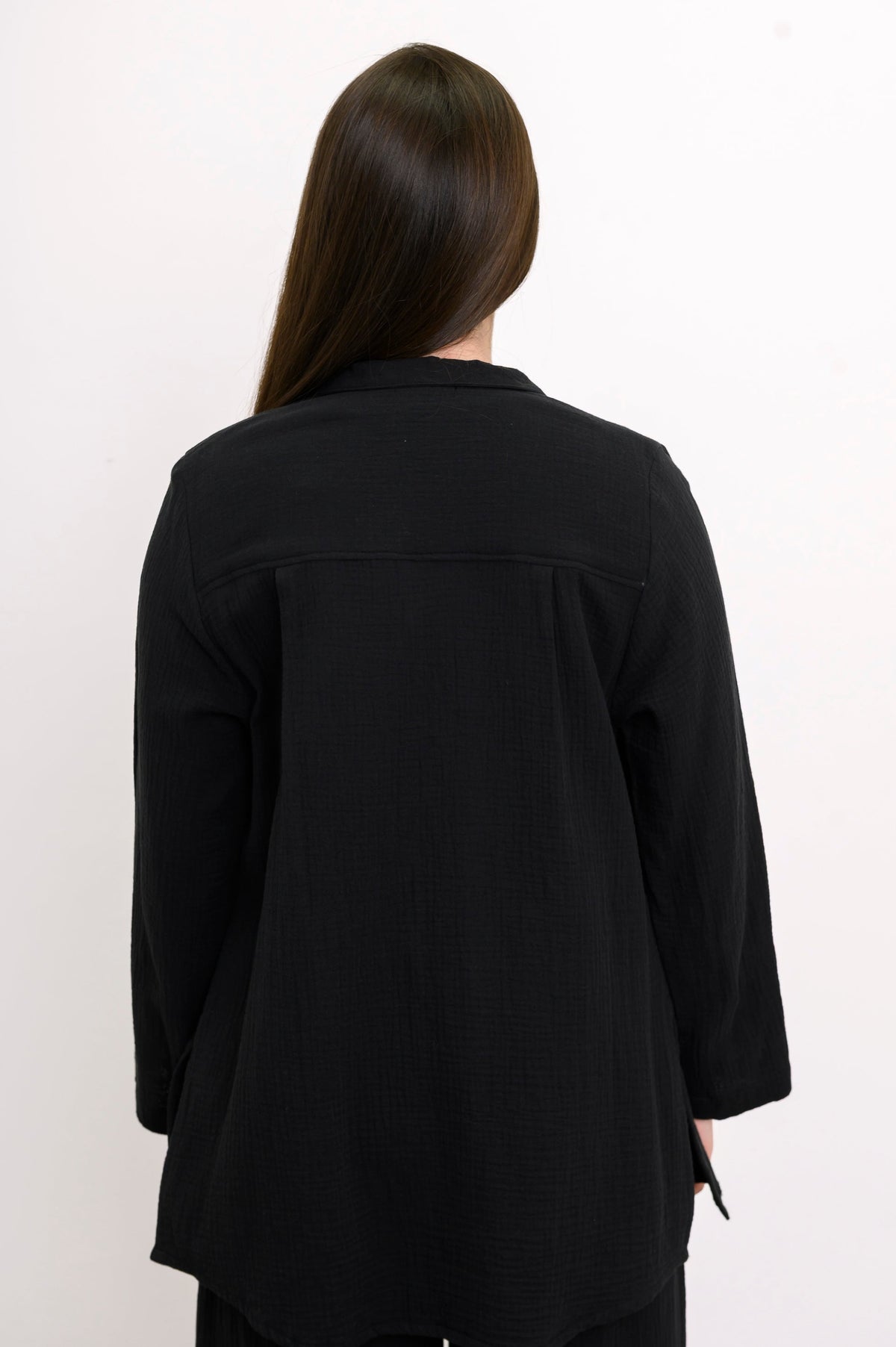Temple Blouse, Black, Cotton Gauze