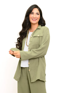 Temple Blouse, Sage, Cotton Gauze