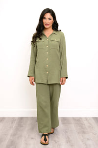 Temple Blouse, Sage, Cotton Gauze