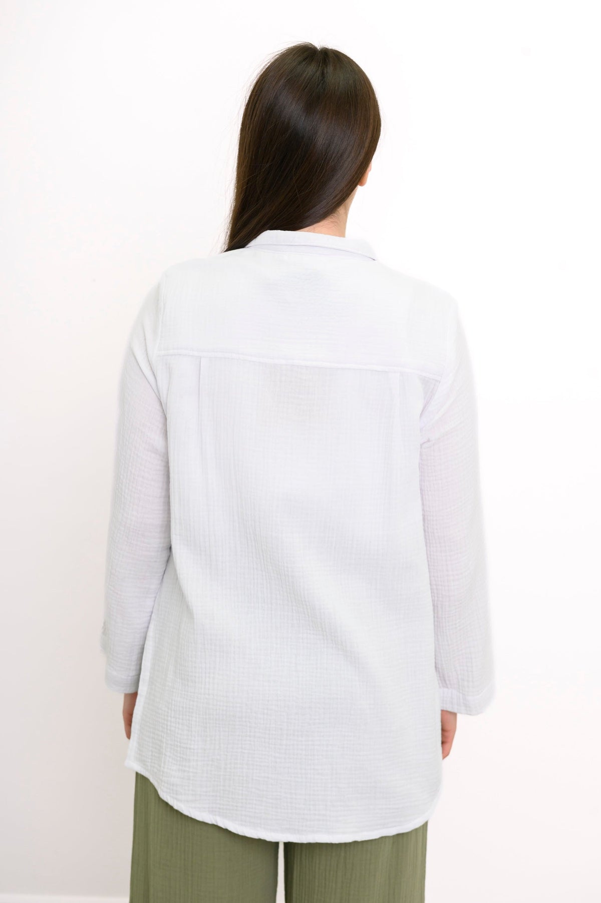 Temple Blouse, White, Cotton Gauze