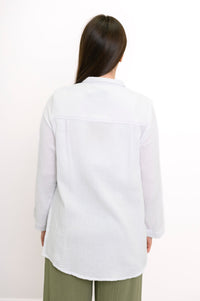 Temple Blouse, White, Cotton Gauze