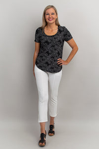 Tessa Tee, Retro Floral, Bamboo - Final Sale