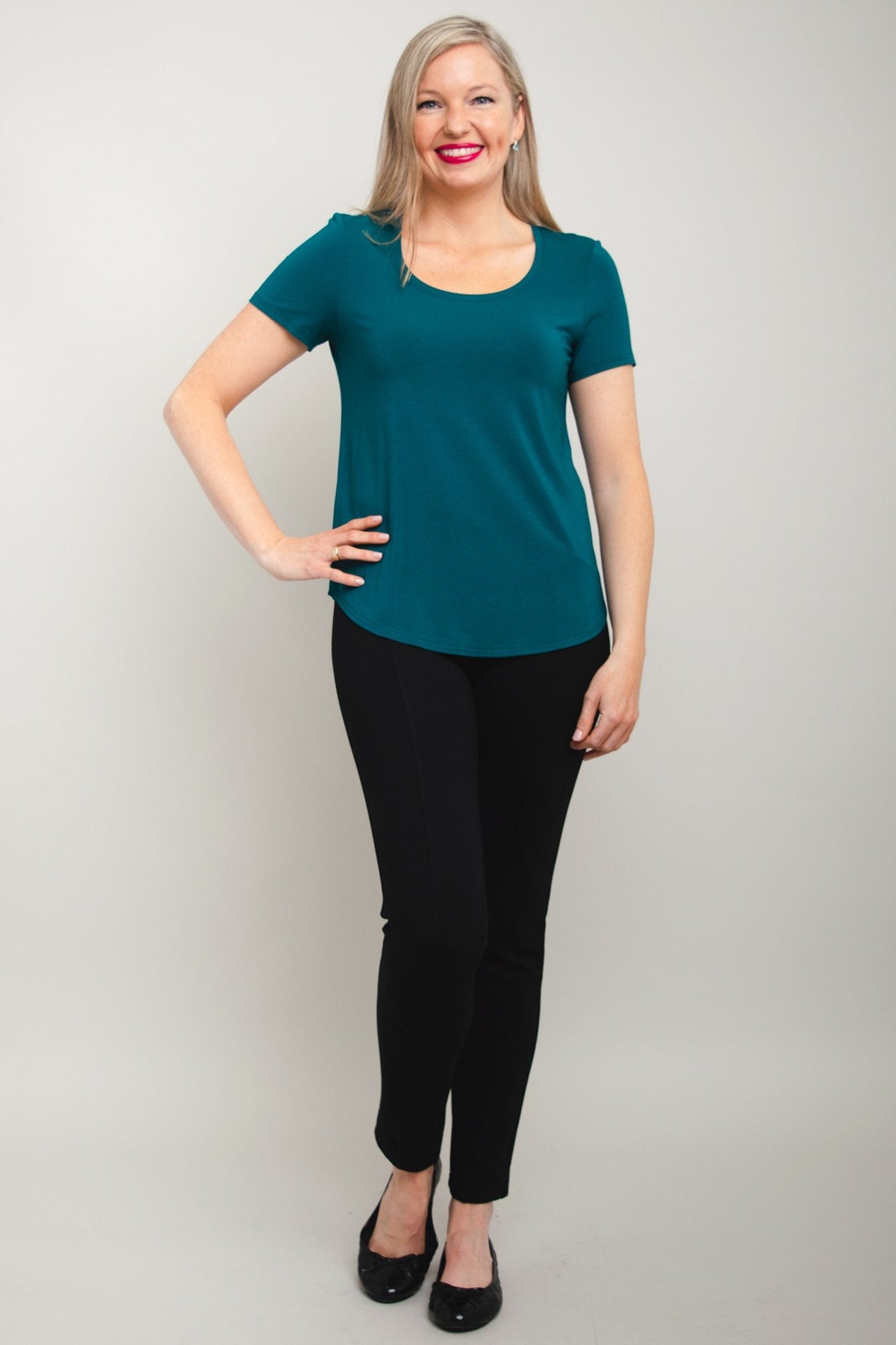 Tessa Tee, Teal, Bamboo