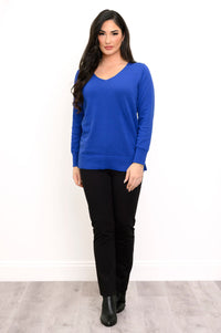 Tiff Sweater, Cobalt, Cotton