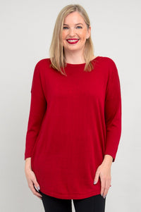 Tina Sweater, Lipstick, Bamboo Cotton- Final Sale