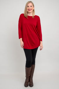 Tina Sweater, Lipstick, Bamboo Cotton- Final Sale
