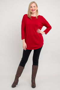 Tina Sweater, Lipstick, Bamboo Cotton- Final Sale